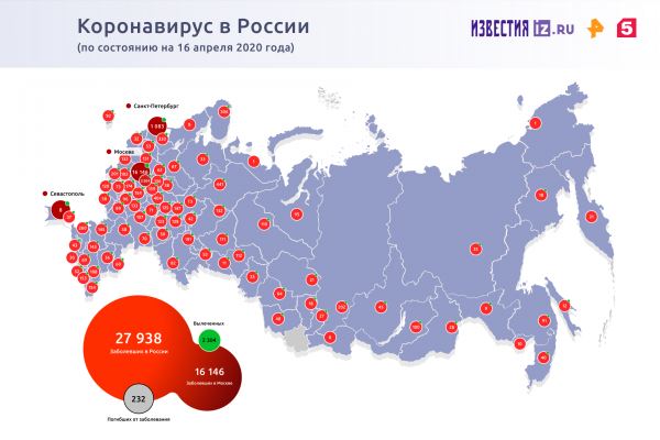 Число инфицированных коронавирусом в России за сутки выросло на 3448 человек